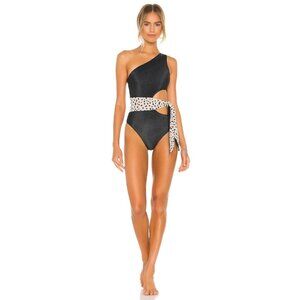 BEACH RIOT Carlie One Piece in Taupe Spot Small New Womens Swimsuit